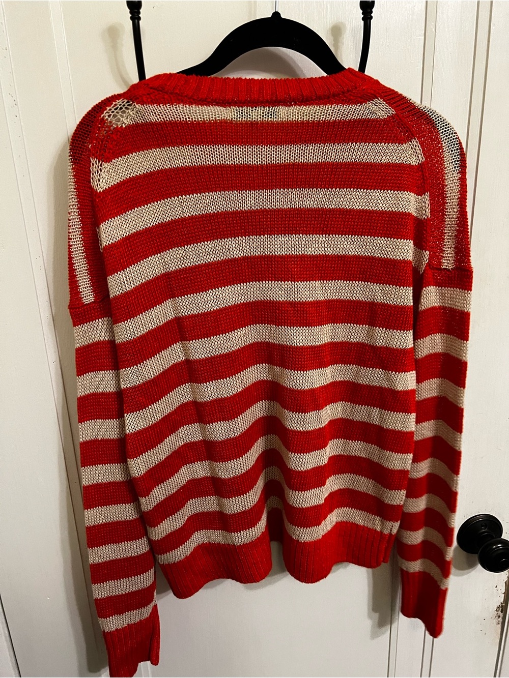NWT Madewell Red and Cream Striped Women’s Sweater M - Picture 5 of 6